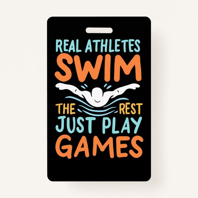 Real Athletes Swim Badge (Front)