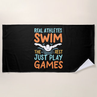 Real Athletes Swim Beach Towel