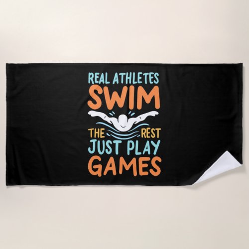 Real Athletes Swim Beach Towel