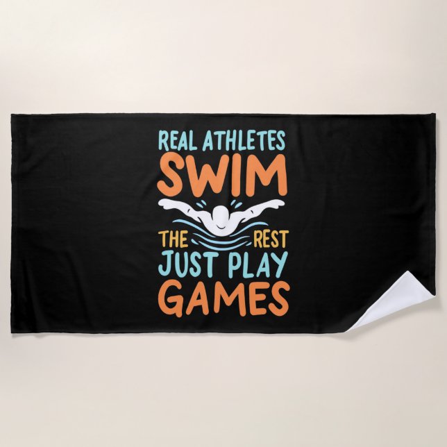 Real Athletes Swim Beach Towel (Front)
