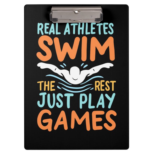 Real Athletes Swim Clipboard (Front)