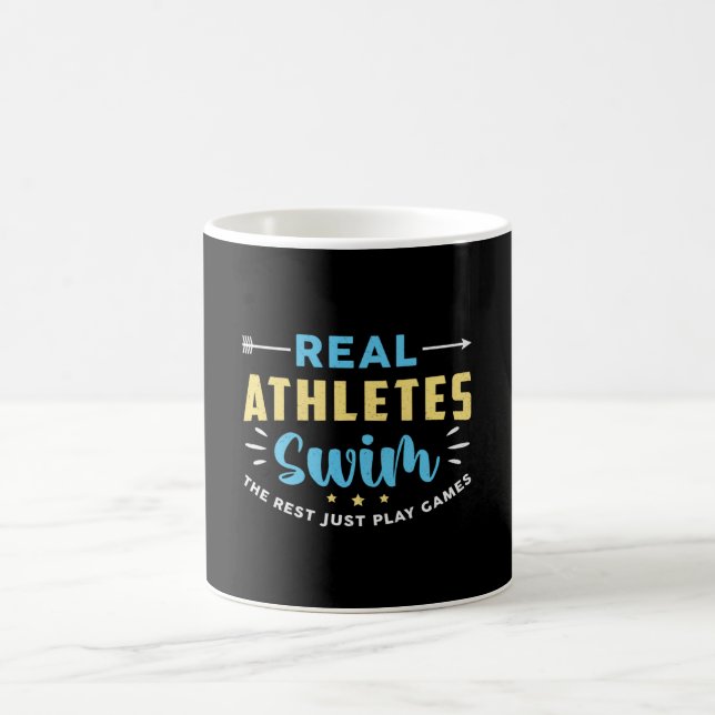 Real Athletes Swim Swimming Swimmer Swim Funny Coffee Mug (Center)