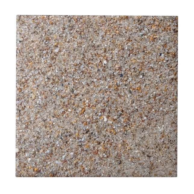 Real Beach Sand Grains Pattern Ceramic Tile (Front)
