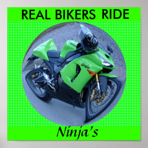 REAL BIKERS RIDE NINJA'S POSTER