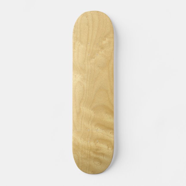 Real Birds Eye Maple Veneer Woodgrain Skateboard Deck (Front)