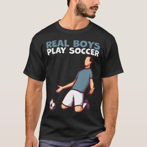 Real boys playing soccer  soccer serve tennis rack T_Shirt