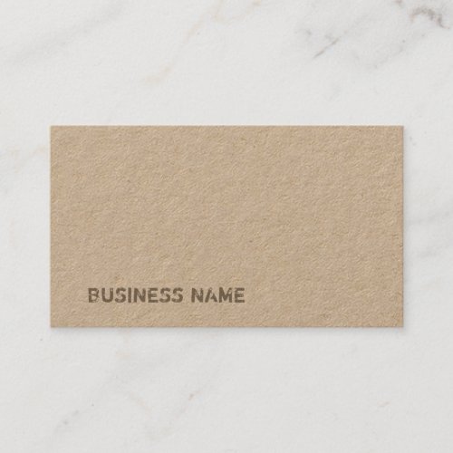 Real Brown Kraft Paper Template Distressed Text Business Card