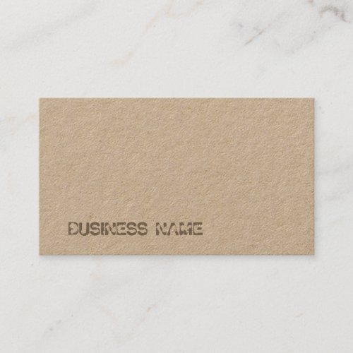 Real Brown Kraft Paper Template Distressed Text Business Card