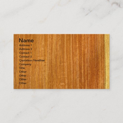 Real Burmese Padauk Veneer Woodgrain Business Card Templates