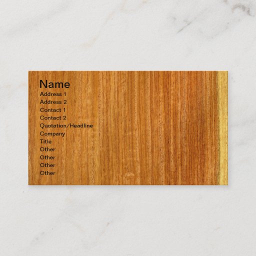 Customizable Real Burmese Padauk Veneer Woodgrain Business Card Templates