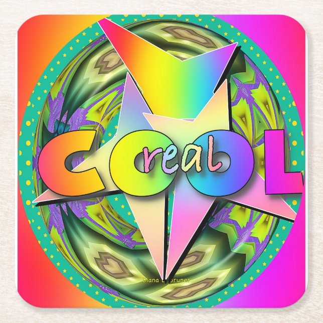 Real Cool Square Paper Coaster (Front)