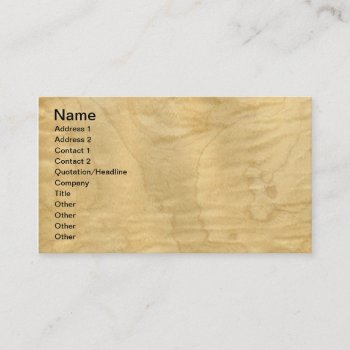 Real Curly Maple Veneer Woodgrain Business Card by Hakonart at Zazzle