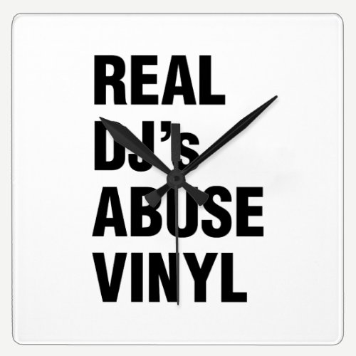 REAL DJ's ABUSE VINYL Square Wall Clock