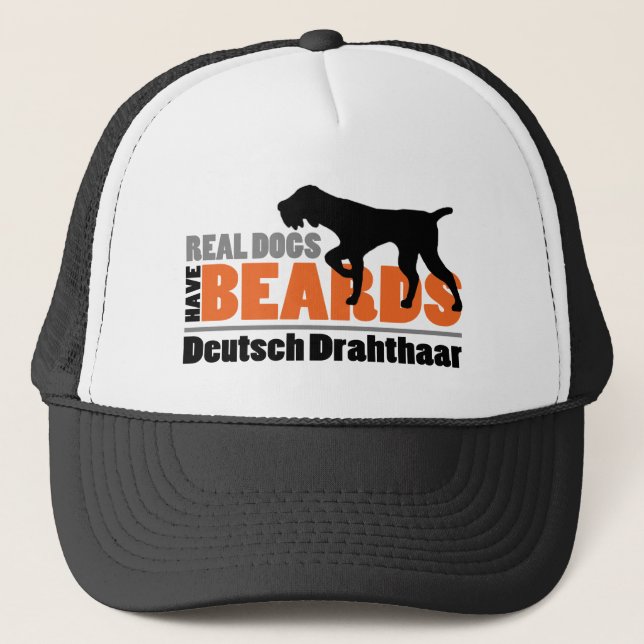 Real Dogs Have Beards - Deutsch Drahthaar Trucker Hat (Front)