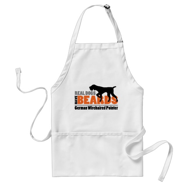 Real Dogs Have Beards - German Wirehaired Pointer Adult Apron (Front)