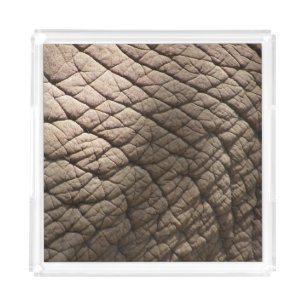 Real Elephant Skin Texture, Wrinkled. Acrylic Tray
