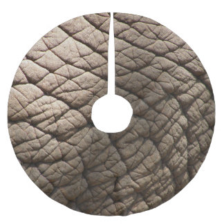 Real Elephant Skin Texture, Wrinkled. Brushed Polyester Tree Skirt