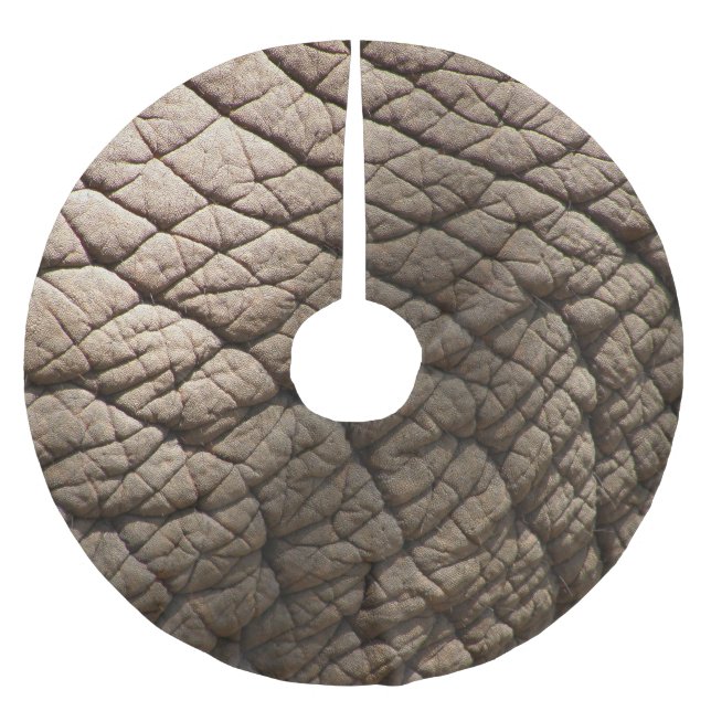 Real Elephant Skin Texture, Wrinkled. Brushed Polyester Tree Skirt (Front)