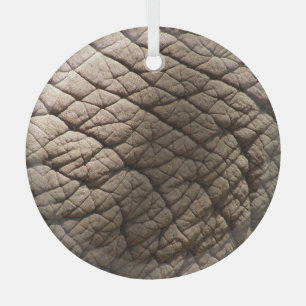 Real Elephant Skin Texture, Wrinkled. Glass Ornament