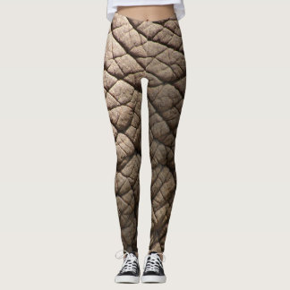 Real Elephant Skin Texture, Wrinkled. Leggings