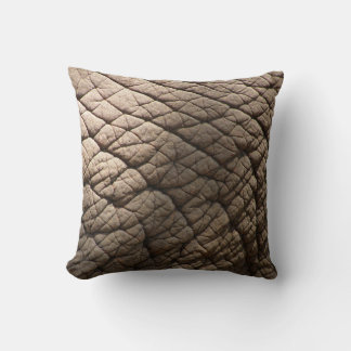 Real Elephant Skin Texture, Wrinkled. Throw Pillow