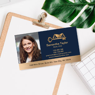 Real Estate Professional Add Photo logo Realtor B Business Card