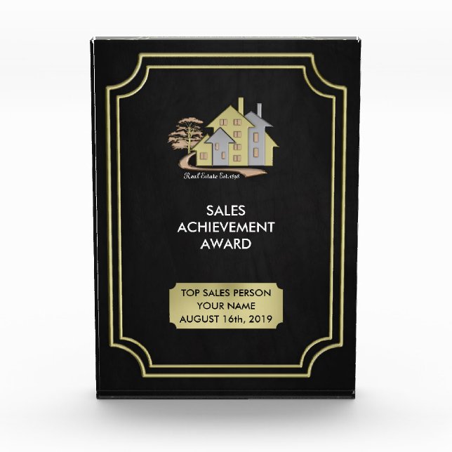 Real Estate Acrylic Award (Front)