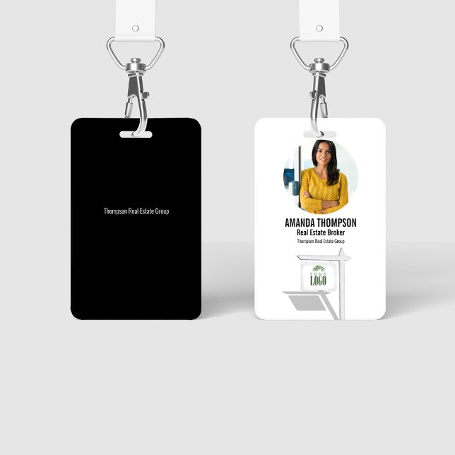 Real Estate Add Your Logo Custom Photo Badge (Real Estate badge with photo template.)