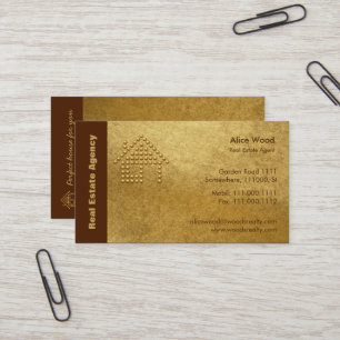 Real Estate Agency Golden Business Card