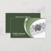 Real Estate Agency Green Business Card (Front/Back)