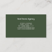 Real Estate Agency Green Business Card (Back)