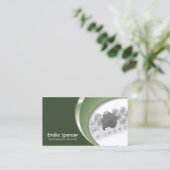 Real Estate Agency Green Business Card (Standing Front)