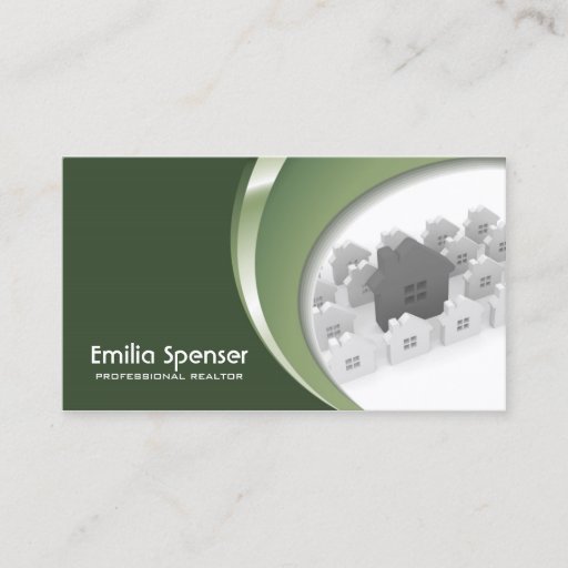 Customizable Real Estate Agency Green Business Card