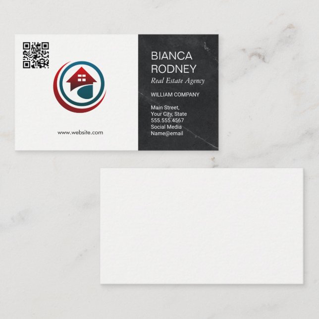 Real Estate Agency Logo | QR Code Business Card (Front/Back)