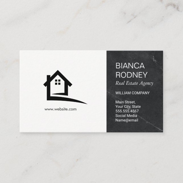 Real Estate Agency | Marble | Executive Business Card (Front)