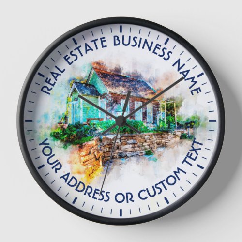 Real Estate Agency Realtor Agent And Business Name Clock