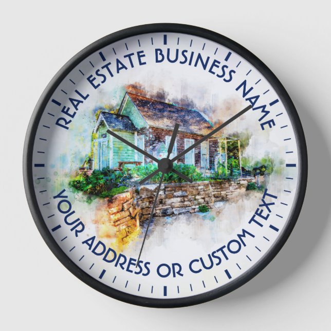 Real Estate Agency Realtor Agent And Business Name Clock (Front)