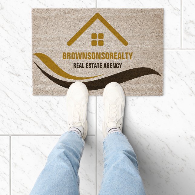 Real estate agency simple logo fiber doormat (Insitu)