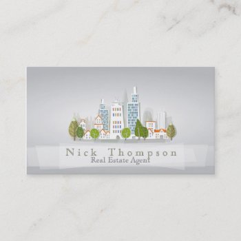 Real Estate Agent Architect Card House Skyscraper by paplavskyte at Zazzle