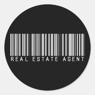 Real Estate Agent Bar Code Classic Round Sticker