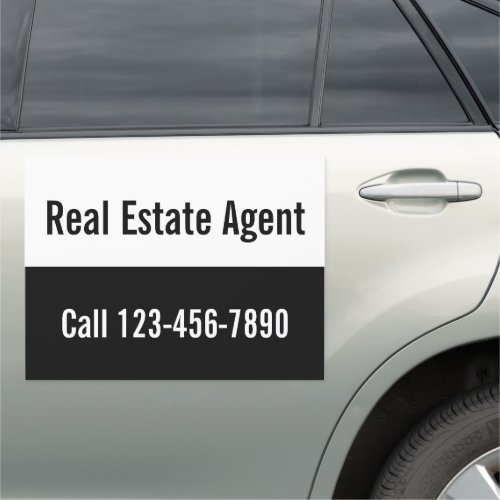 Real Estate Agent Black and White Promotional Car Magnet