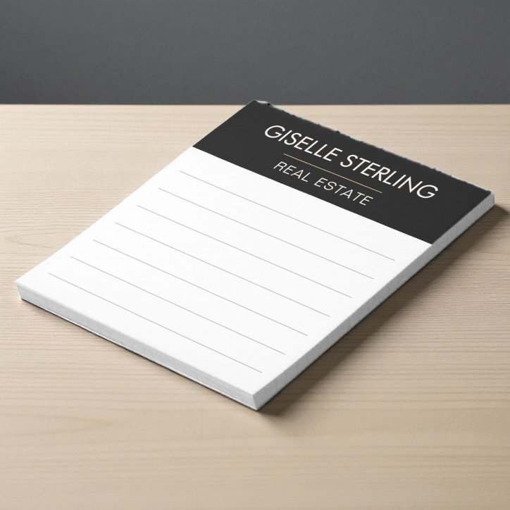 Real Estate Agent Black Gold Professional Notepad