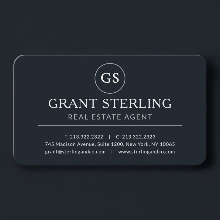 Real Estate Agent Black Professional Business Card