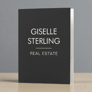 Real Estate Agent Black Professional Pocket Folder