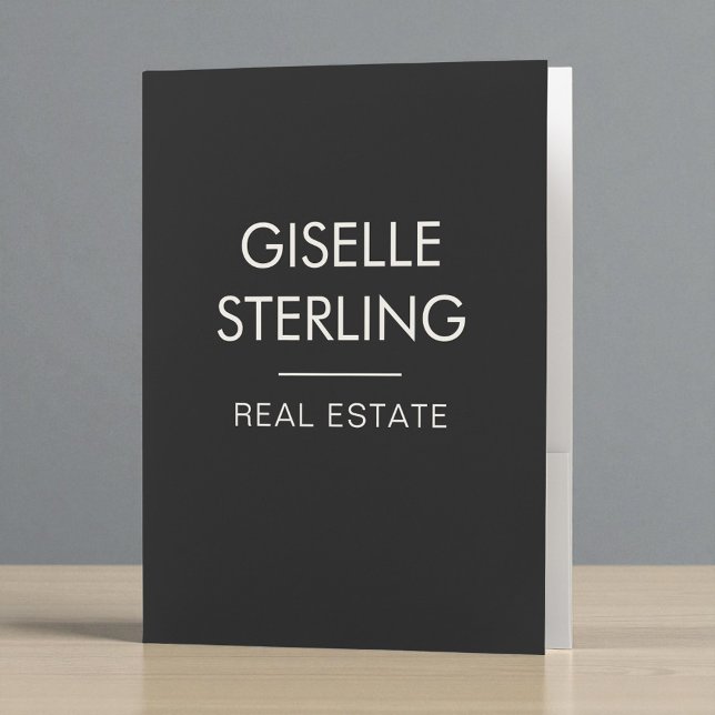 Real Estate Agent Black Professional Pocket Folder (Creator Uploaded)