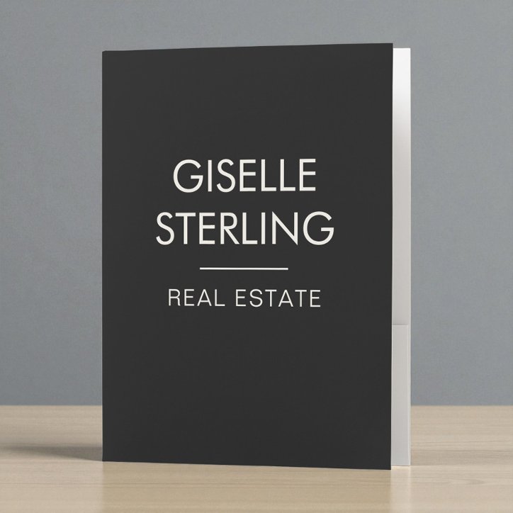 Real Estate Agent Black Professional Pocket Folder