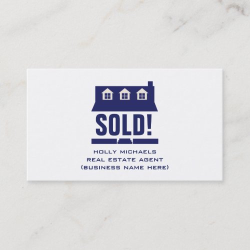 Real Estate Agent - Blue Cape Style House Business Cards
