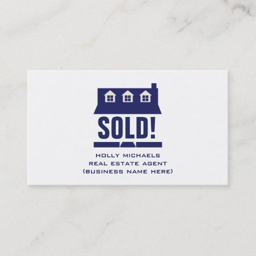 Customizable Real Estate Agent - Blue Cape Style House Business Cards