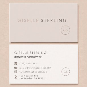 Real Estate Agent Blush Pink Minimalist Luxury Business Card