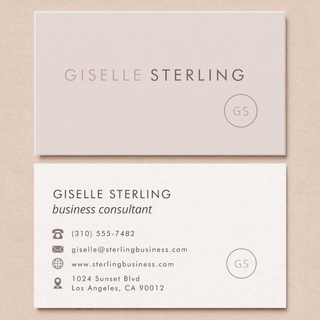 Real Estate Agent Blush Pink Minimalist Luxury  Business Card (Creator Uploaded)